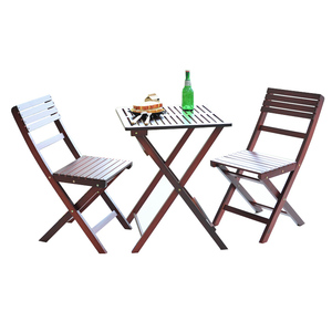Ensemble bistrot portable en bois, table pliante avec 2 chaises en pin <span class=keywords><strong>de</strong></span> Nouvelle-Zélande pour l'extérieur et l'intérieur - Product Image 3
