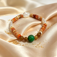 Bracelets de guérison faits à la main de 17 cm, unisexes, colorés, en pierre d'empereur teinte, bracelets à perles tendance, pierres naturelles, bracelets raffinés, cadeau