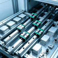Rail de guidage linéaire usiné CNC OEM en acier au chrome à haute teneur en carbone, rectifié sur 5 axes, taille non standard pour dispositif d'automatisation médicale