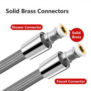 शॉवर सिर की नली मजबूत <span class=keywords><strong>3</strong></span> गुना घनत्व ब्राएडेड नायलॉन एंटी रिसाव 1.5 मीटर <span class=keywords><strong>2</strong></span> मीटर विस्फोट सबूत ठोस पीतल अखरोट - Product Image 5