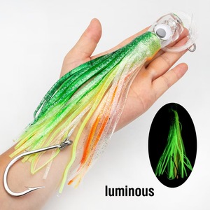 Leurre artificiel pré-noué avec tête de jig, jupe de calamar et plumes pour la pêche au brochet en eau salée, en mer, en <span class=keywords><strong>bateau</strong></span> et la pêche à la traîne - Product Image 2