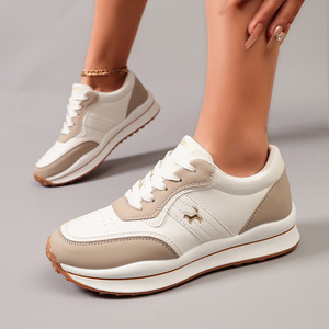 Zapatillas Deportivas Blancas con Suela Gruesa, Versátiles, Ligeras, con Bloques de Color, Casuales, para Mujer, Primavera 2026 - Product Image 3