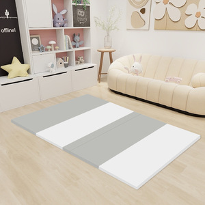 Tapis d'éveil pliable 5 volets Fan'ai Baby XPE gris et blanc, tapis de jeu doux pour bébés et tout-petits de 0 à 3 ans - Product Image 1