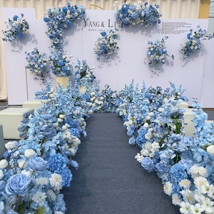 Orchidea Phalaenopsis Artificiale Blu Cielo con Finitura Artigianale per Decorazioni di Sfondo Matrimoniale - Product Image 1