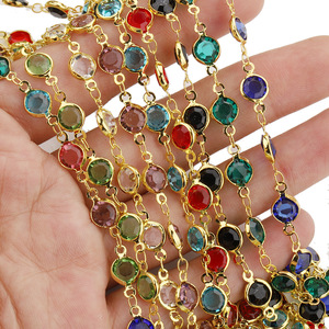Chaîne en acier inoxydable avec strass, maille de zircone à bord coloré de 6,5 mm, pour bijoux, bracelets DIY et matériaux pour pompons de vêtements - Product Image 4