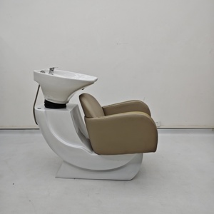 Fauteuil de lavage moderne pour salon, lit de lavage de cheveux avec bassin en céramique, mobilier de studio de beauté en cuir PU - Product Image 4