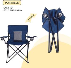 เก้าอี้พับสำหรับตั้งแคมป์ พกพาสะดวก น้ำหนักเบา แข็งแรง ทนทาน พนักพิงสูง เหมาะสำหรับสนามหญ้าและชายหาด - Product Image 4