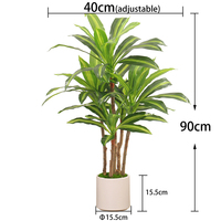 Plantes artificielles de dracaena à haute simulation, dracaena fragrans, herbe artificielle décorative, feuilles de type feuille, maison, bureau, extérieur
