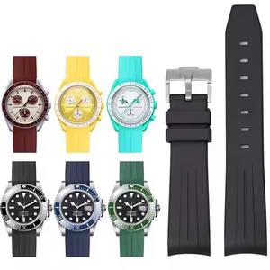 <span class=keywords><strong>Bracelet</strong></span> étanche de 20mm en silicone pour <span class=keywords><strong>bracelet</strong></span> de plongée, nouveau <span class=keywords><strong>bracelet</strong></span> de montre en caoutchouc à bout incurvé pour <span class=keywords><strong>MoonSwatch</strong></span> pour R olex - Product Image 2