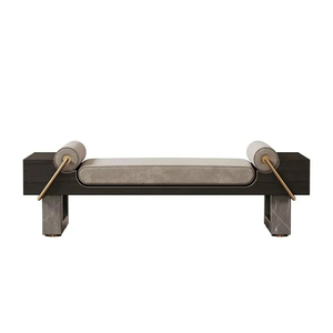 Taburete de noche de dormitorio personalizado de gama alta taburete ligero de madera maciza de acero inoxidable de lujo - Product Image 1