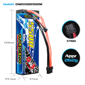 GNB GAONENG 5500MAH 2S 7.4V 100C 200C <b>Cabled</b> Hard case XT60 RC LiPo <b>Battery</b> RC Car Baot 1:10 1/10 Updated From 5000MAH 5200MAH - Product Image 3