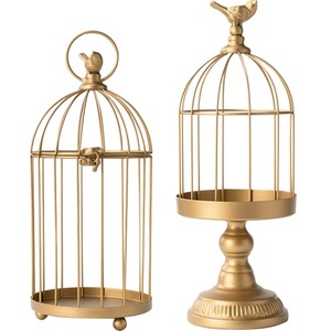 Klasik dekoratif kuş kafesleri düğün için kafes mumluk altın Metal düğün mum Centerpieces şamdan tutucular - Product Image 5
