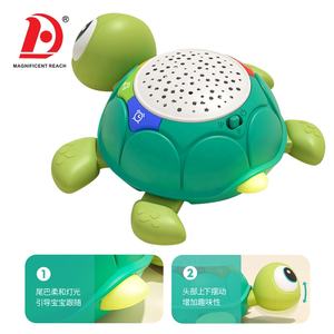 HUADA 2023 divertido gatear aprendizaje eléctrico Control remoto Musical comodidad estrella noche luz bebé tortuga proyector juguete para niños - Product Image 3