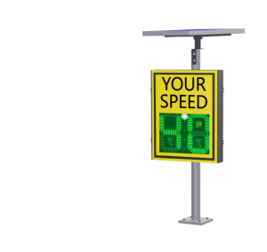 لافتة رادار سرعة تعمل بالطاقة الشمسية بـ<span class=keywords><strong>2</strong></span> رقم و<span class=keywords><strong>2</strong></span> لون مع حماية من الماء IP54 ومعتمدة من CE بمدى رؤية 300 متر - Product Image 1