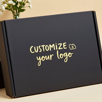 Boîte postale cadeau noire kraft de luxe avec logo personnalisé boîtes à vêtements en carton boîte d'emballage en papier d'expédition cosmétique