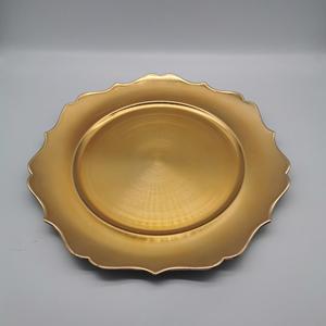 Plato Decorativo para Mesa de Boda de 33 cm, Estilo Floral, Electrochapado en Oro o Plata, para Cenas - Product Image 3