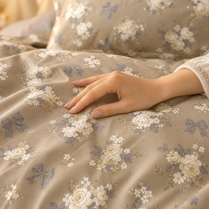 Juego de Ropa de Cama Floral de Algodón de 3 Piezas, Tamaño Queen, Estilo Vintage con Lazo, Envío Directo desde la UE, Distribuidor Local en Polonia - Product Image 3