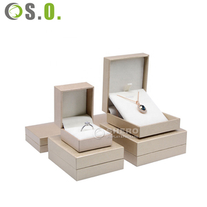 Gold High End Jewlery Box <b>Custom</b> Logo Imitation Leather Paper <b>Ring</b> Box Wedding Earring Bracelet Necklace Jewelry Box Packaging - Product Image 5