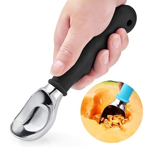 Wholesale 7 Inches Nonstick Anti-Freeze Zinc Dough Scooper Ice Scoop for Gelato <b>Cookie</b> Sorbet Almond - Product Image 2