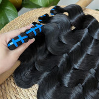 Extensiones de Cabello Humano Natural de 15 Pulgadas, Ondulado, Cabello Virgen Vietnamita, Tejido Rápido, Doble Trama, Completo y Grueso, Negro Natural