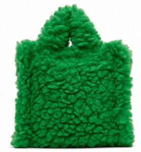 Sac fourre-tout en polaire tendance, sac fourre-tout décontracté en polaire sherpa de laine d'agneau pour l'automne et l'hiver, sac carré simple et populaire - Product Image 3