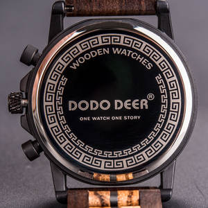 Montre chronographe en bois antique en bois de santal pour hommes Montres pour hommes d'affaires avec cadran en verre et affichage par aiguille - Product Image 6