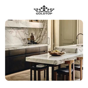 แผ่นหินอ่อนอาราเบสกาโตสีขาว สำหรับตกแต่งวิลล่าทันสมัย ขายส่ง ผนังหรูหรา บันได ล็อบบี้โรงแรม ห้องน้ำ อ่างล้างหน้า โต๊ะทำงาน ครัว - Product Image 4