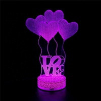 3d acrylique led enfants veilleuse comme présent modèle de fissures