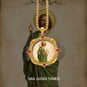 Collar con Colgante de <span class=keywords><strong>San</strong></span> Judas Tadeo al por Mayor, Amuleto de la Riqueza para Casos Difíciles - Product Image 2