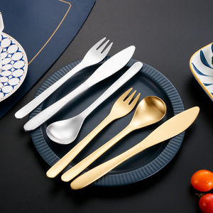 Juego de cuchillo, tenedor y cuchara para carne de acero inoxidable 304, cubertería occidental para carne de res, uso para adultos - Product Image 3