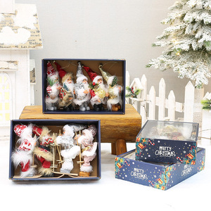 Small Santa Claus Set Color <b>Box</b> Packaging Holiday Decoration Ornament <b>Christmas</b> Tree Decorative Figurines Hanging Style - Product Image 2