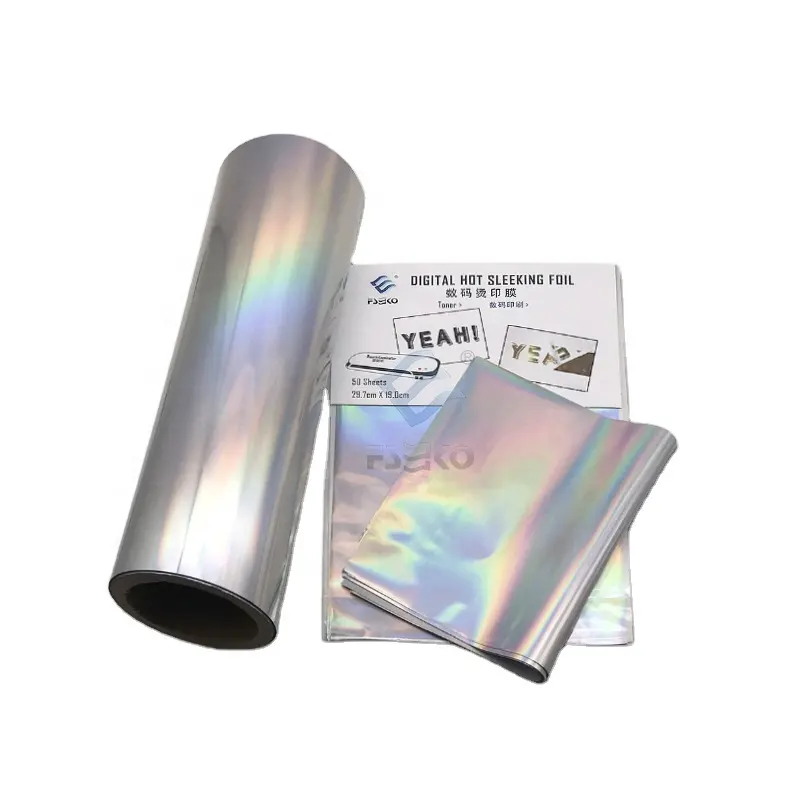 Sưởi ấm Mực lá sleeking Hologram Dazzle chuyển bạc lá tấm cho tấm dập nóng-ít foiling chữ số dập nóng