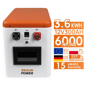Batterie <span class=keywords><strong>Braun</strong></span> 12V300AH pré-câblée Lifepo4, pack de batteries, support portable, stockage d'énergie solaire, batterie au lithium de secours pour l'extérieur, 12.8V 280AH 314AH - Product Image 1