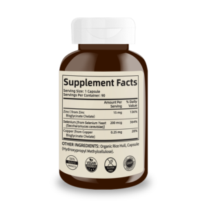 Fabricant de suppléments de zinc et de sélénium en gros, santé immunitaire et antioxydant, 90 capsules de zinc et de sélénium - Product Image 4