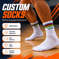 Chaussettes de sport personnalisées pour hommes, en coton, mi-mollet, athlétiques, pour le basketball, respirantes, à rayures, pour le sport