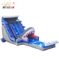 Grand toboggan aquatique gonflable pour adultes et enfants, en PVC, pour usage extérieur, pour parcs aquatiques, WINSUN WSS-355, 100-500 kg