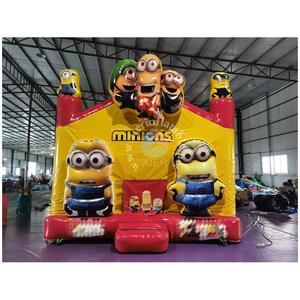 Château <span class=keywords><strong>gonflable</strong></span> commercial pour enfants, petit modèle jaune, avec filet de sécurité et souffleur - Product Image 1