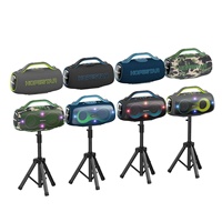 Enceinte portable Hopestar Party Stage Box 168 400W, étanche IPX6, avec 2 micros sans fil et éclairage RGB pour le camping