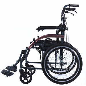 Silla de <span class=keywords><strong>ruedas</strong></span> plegable de aluminio, para transporte manual, ligera, barata, venta directa de fábrica - Product Image 1