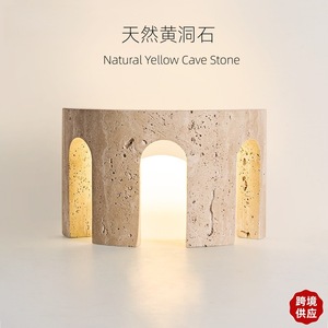 Small Archway Rechargeable Natural Cave Stone Table <b>Lamp</b> 24x10.5cm LED Remote Control USB Charging Bedroom Night Light - Product Image 4