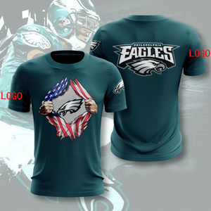 2024 Wholesale High Quality American Football Sport Sleeves Shirt 3D Digital Printing <strong>Black</strong> <strong>Red</strong> White Orange Men's Sport T-shirt - Product Image 3