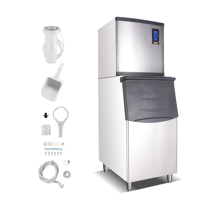 Commercial Kitchen Equipment 150kg/24h Portable Ice Cube Maker 110/220V Stainless Steel LED Touch Screen CE ISO Certified 1 Year