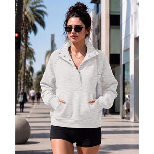 Sudadera Henley Oversize de Cuello Alto para Mujer FOXA con Bolsillo Canguro Grande, Transpirable, para Otoño - Product Image 4