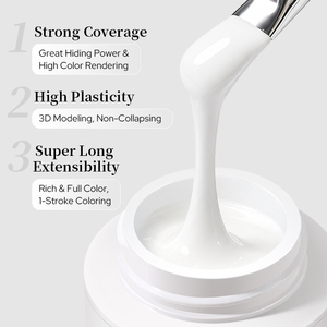 BORN PRETTY 5ml Gel de Peinture 3D Noir et Blanc Sans Résidu, Gel de Modelage à Haute Plasticité pour Poudre à Ongles, Fabrication OEM - Product Image 3