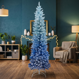 Árbol de Navidad Artificial con Nieve Artificial de 6 Pies, Degradado Azul, Modelo D0100HADX9Y - Product Image 3