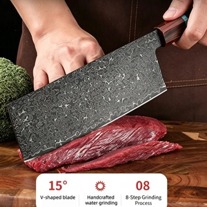 Cuchillo Nakiri de Acero de Damasco con Mango Octogonal de Madera Empalmada y Espaciador Turquesa, Hoja Afilada para Cortar Verduras y Carne - Product Image 3