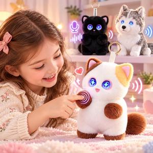 Juguete de Gato de Peluche Premium con Chat de Voz Inteligente, Ojos Expresivos y Respuesta Emocional Activada por Tacto para Tiendas de Regalos Navideños - Product Image 4