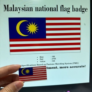 国国旗バッジブローチマレーシア国旗ピンバッジ2.5cm x 5cm記念バッジ工場直販 - Product Image 4