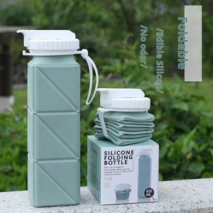 Thể thao biểu tượng tùy chỉnh có thể gập lại Silicone lễ hội nước uống chai trẻ em ngoài trời ráp BPA free Silicone chai nước - Product Image 1