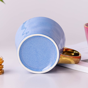 <b>Ceramic</b> Mug Solid Color Gold Rim Coffee Mug Gift <b>Cup</b> Customizable - Product Image 2